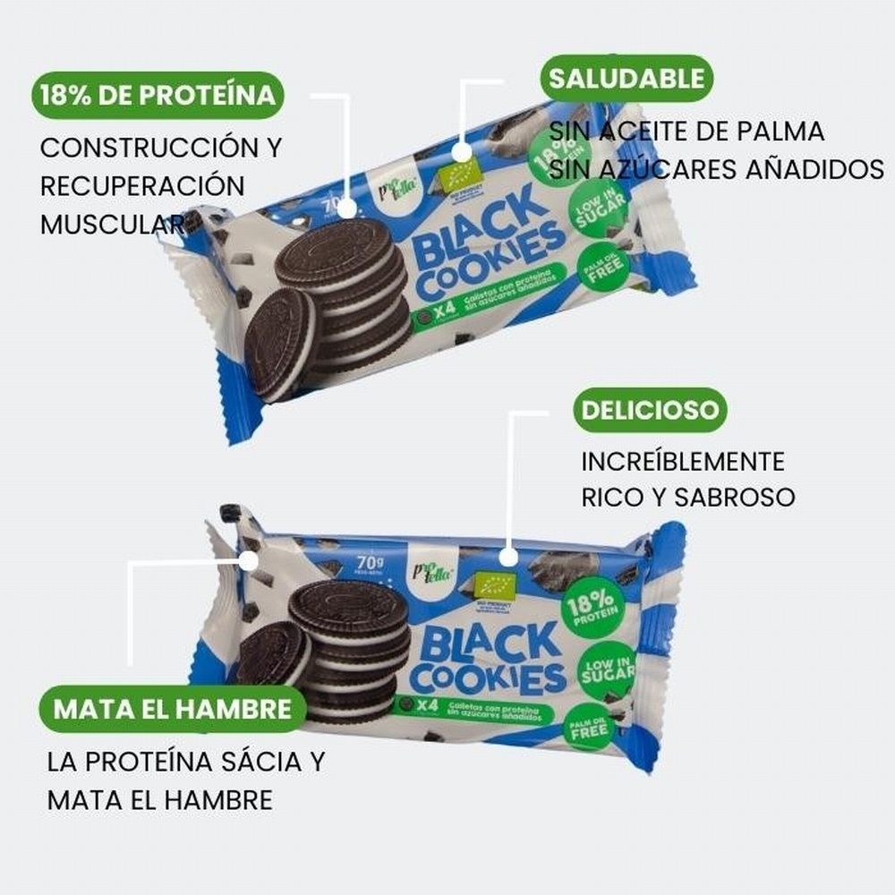 PROTELLA GALLETAS 16x70G BLACK COOKIES - imagen 2