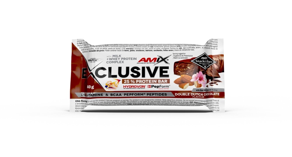 AMIX BARRITAS EXCLUSIVE PROTEIN 24X40G.DOBLE CHOCO - imagen 2