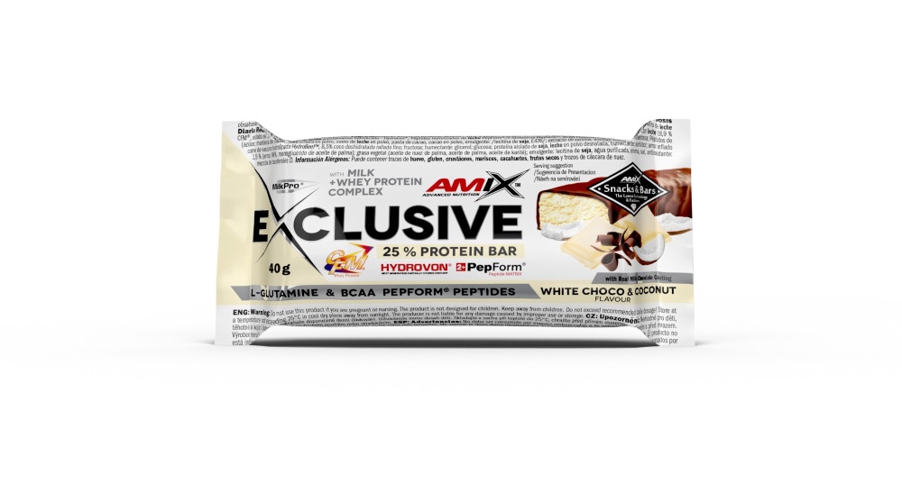 AMIX BARRITAS EXCLUSIVE PROT.24X40G.CHOCO BLANCO-C - imagen 2