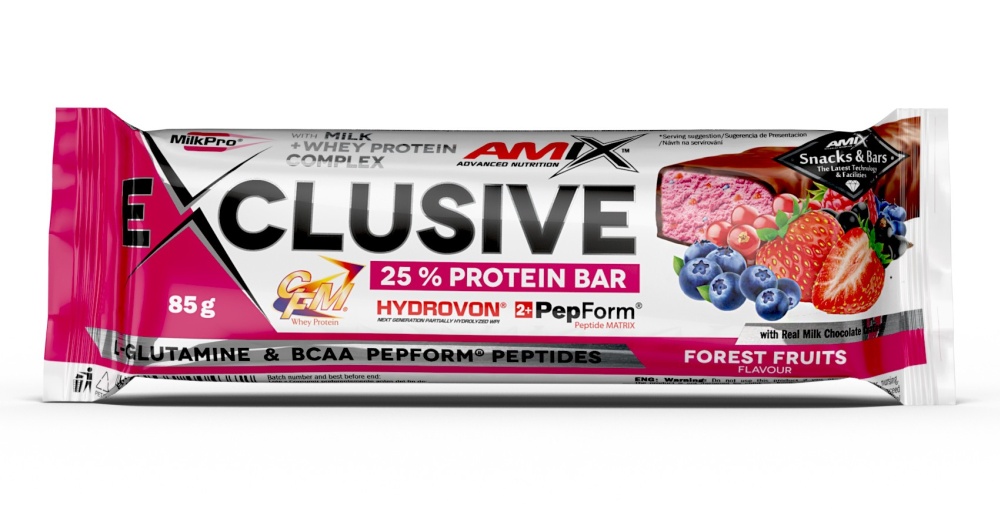 AMIX BARRITAS EXCLUSIVE PROT. 12X85G.FRUTAS BOSQ - imagen 2